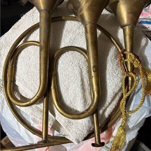 Elegant Brass Wall Horn Decor